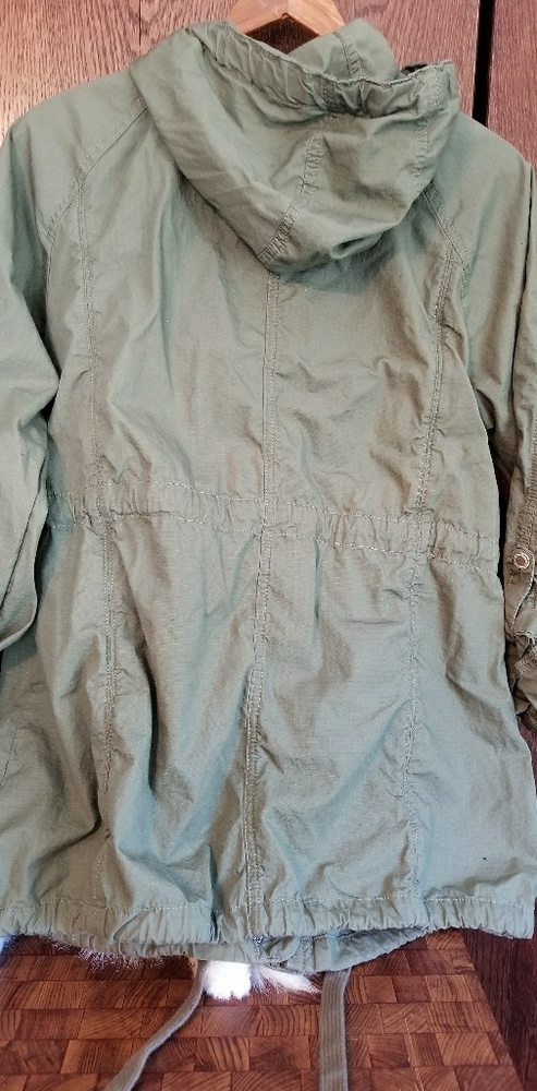 Basic Editions Hooded Spring Jacket In Olive Green - image 3